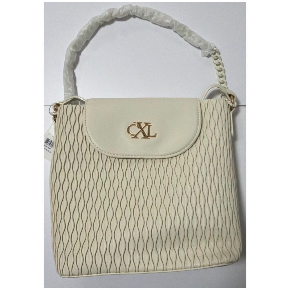 CXL by Christian Lacroix Bone Ruched Bucket Handbag Crossbody Bag CXL74928-BONE